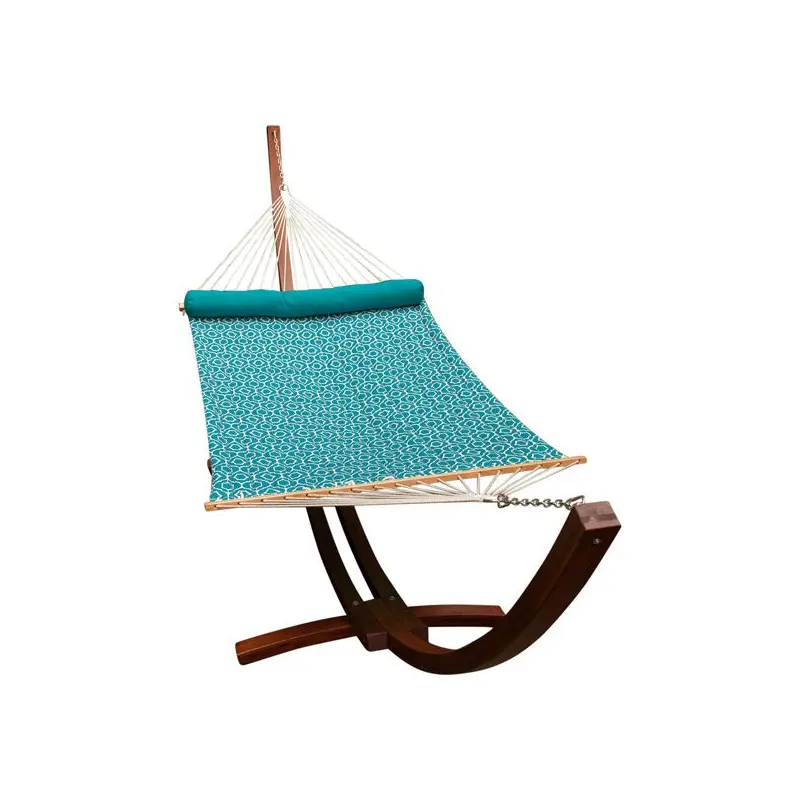 12' Wood Arc Frame with Quilted Hammock and Pillow