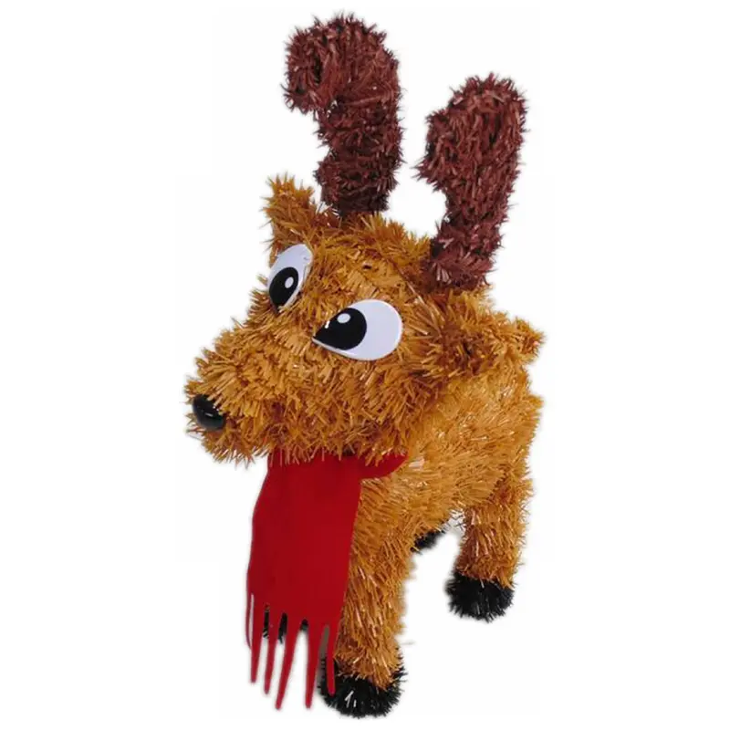14" 3D Tinsel Reindeer Holiday Decoration