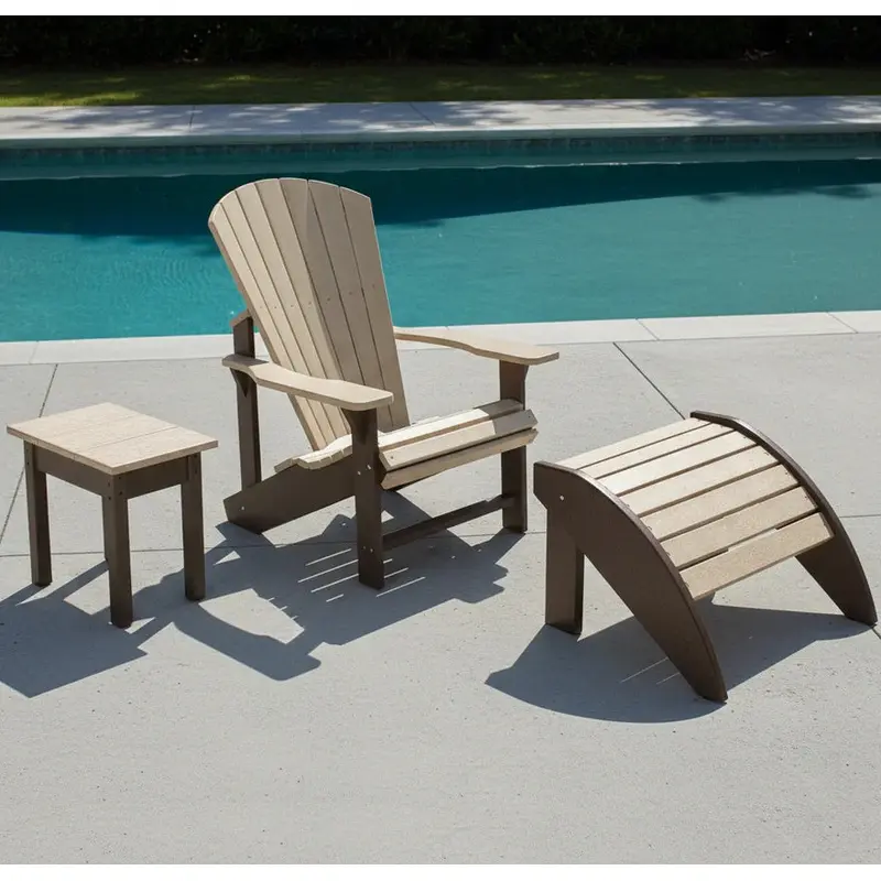 2-Toned Beige & Chocolate Resin Furniture by C.R. Plastic