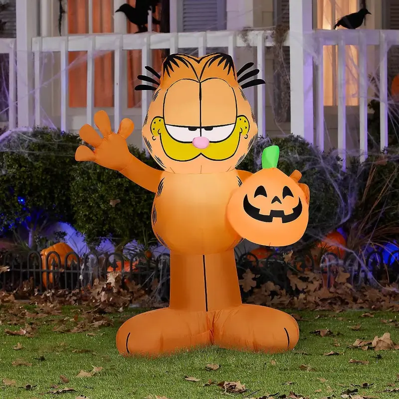 3.5' Airblown Garfield with Pumpkin Inflatable