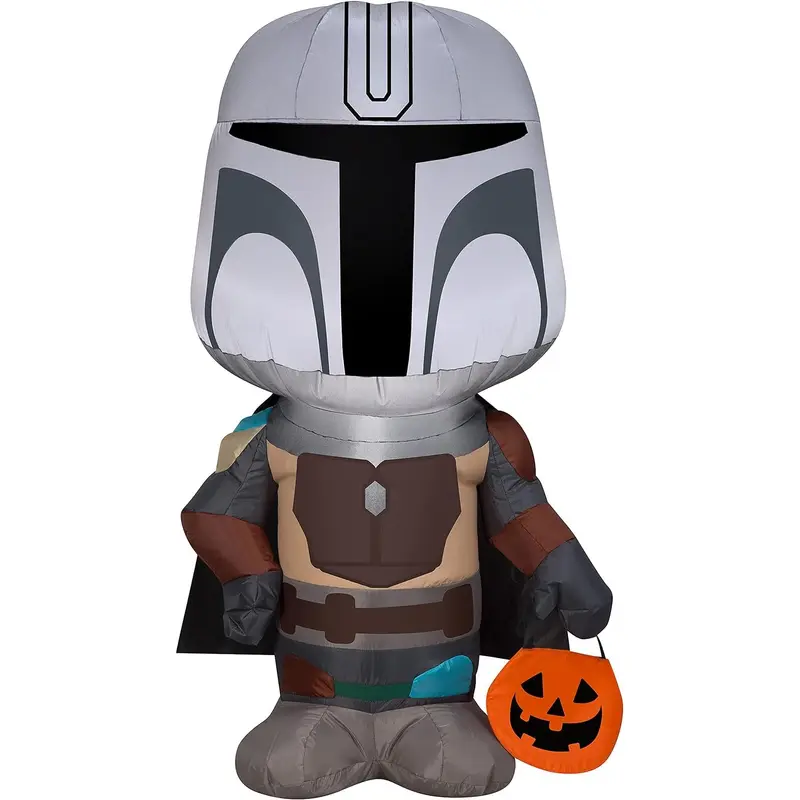 3.5' Airblown Mandalorian with Halloween Treat Tote Star Wars Inflatable