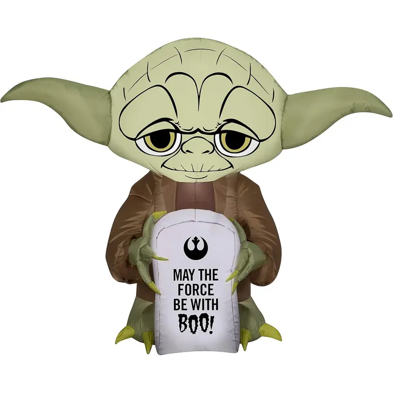 3' Airblown Yoda with Tombstone Halloween Inflatable