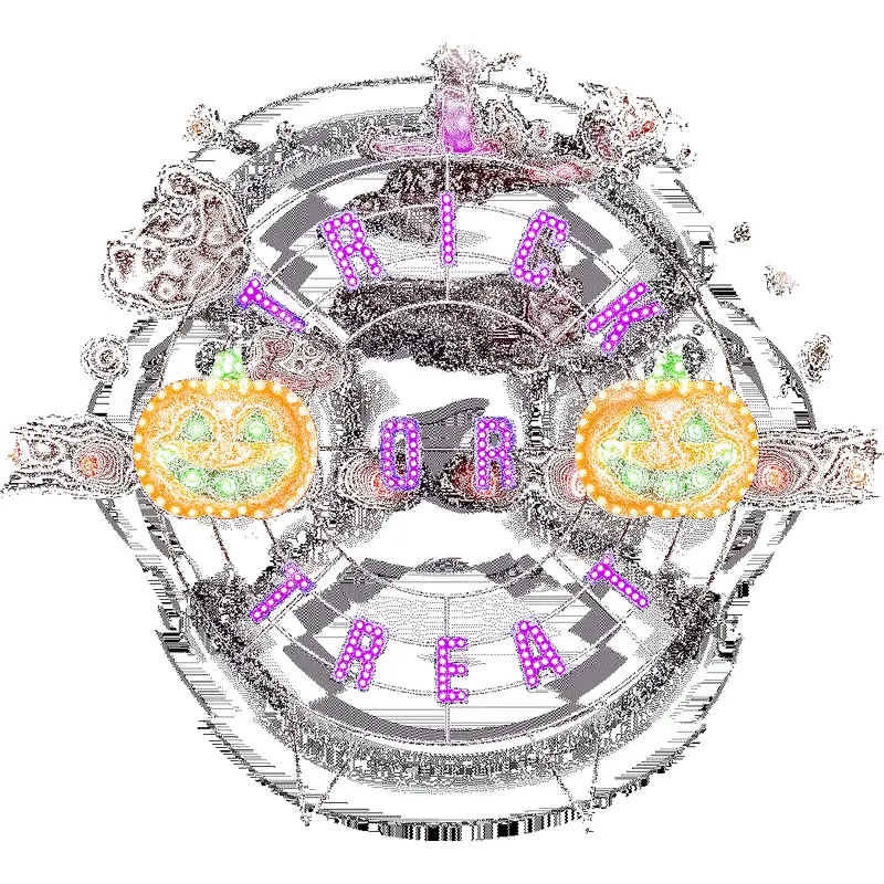 40" Twinkling Trick or Treat Halloween Wreath with Jack-O-Lanterns