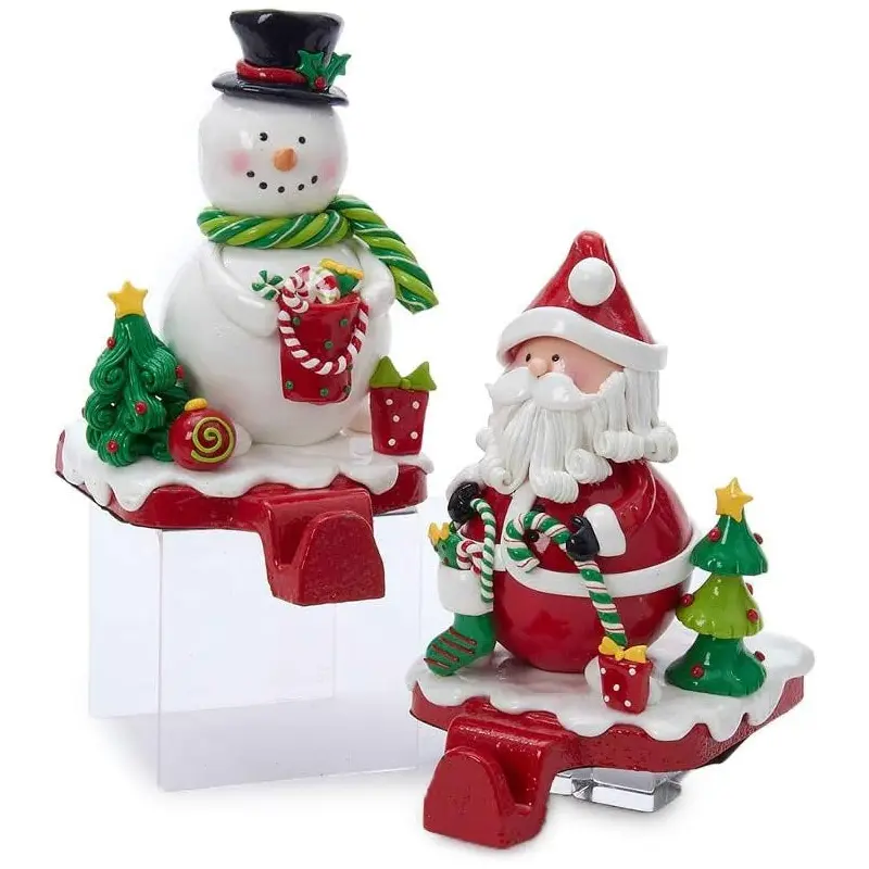 5.5" Claydough Santa/Snowman Stocking Hanger