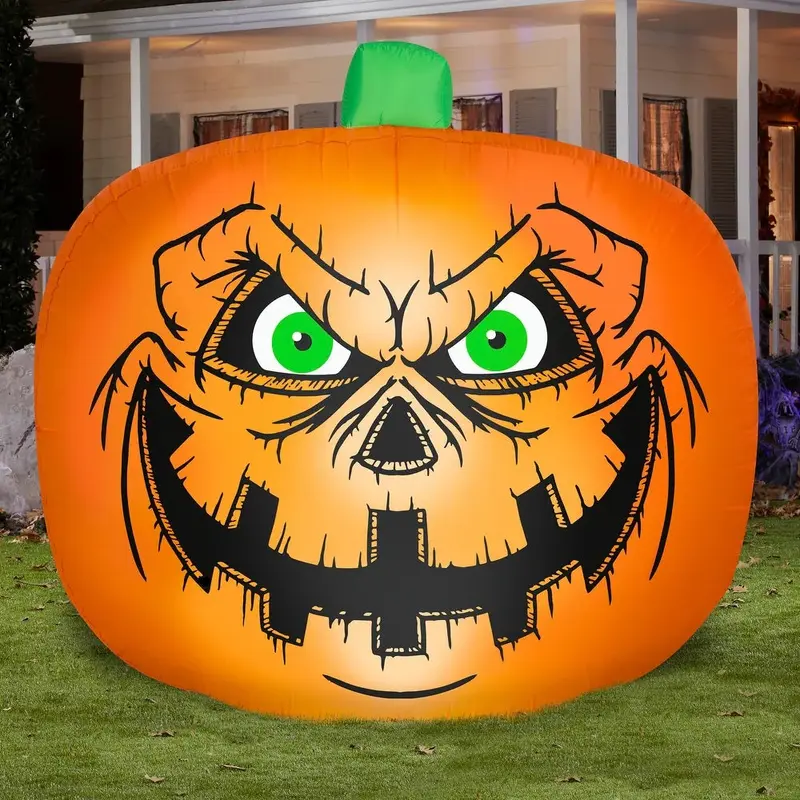 7.5' Flat Style Spooky Jack-O-Lantern Halloween Inflatable