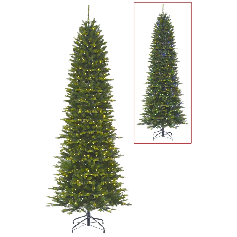 Ashcroft Spruce Dual Color LED PowerConnect Pre-Lit Artificial Slim Christmas Tree