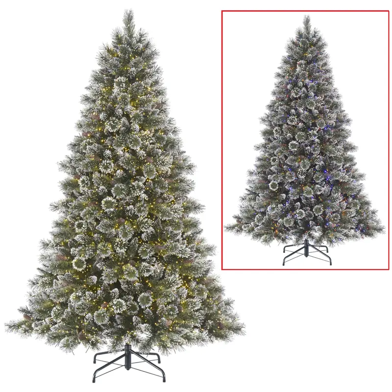 Frosted Crystal Elegance Pine Starry Dual Galaxy LED PowerConnect Pre-Lit Artificial Christmas Tree