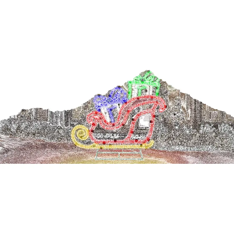 Hi-Vibrant LED Sleigh with Presents Christmas Decoration