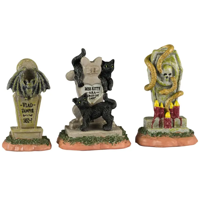 Lemax Spooky Town Headstones, Set of 3 #44315
