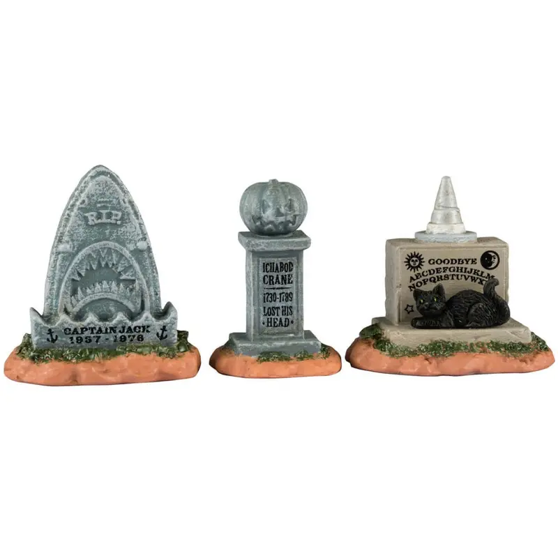 Lemax Spooky Town Horrid Headstones, Set of 3 #44308