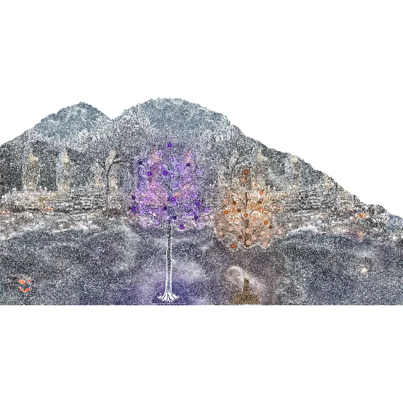 Set of 2 Spooky Twinkling LED Trees (4 ft. & 5 ft.)