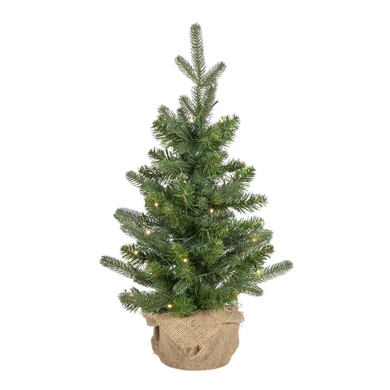 2' Monaco Fir Potted Artificial Tree with Dual LED Lights