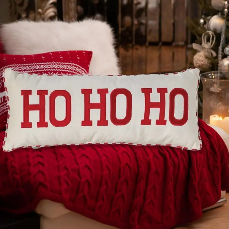 22" Fabric Holiday Decorative Pillow