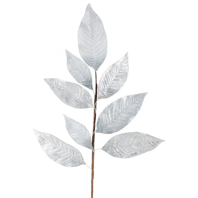 27" Silver Magnolia Leaf Floral Pick