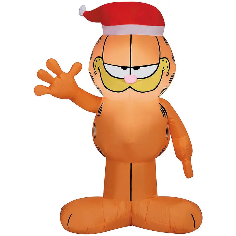 3.5' Airblown Garfield with Santa Hat Christmas Inflatable