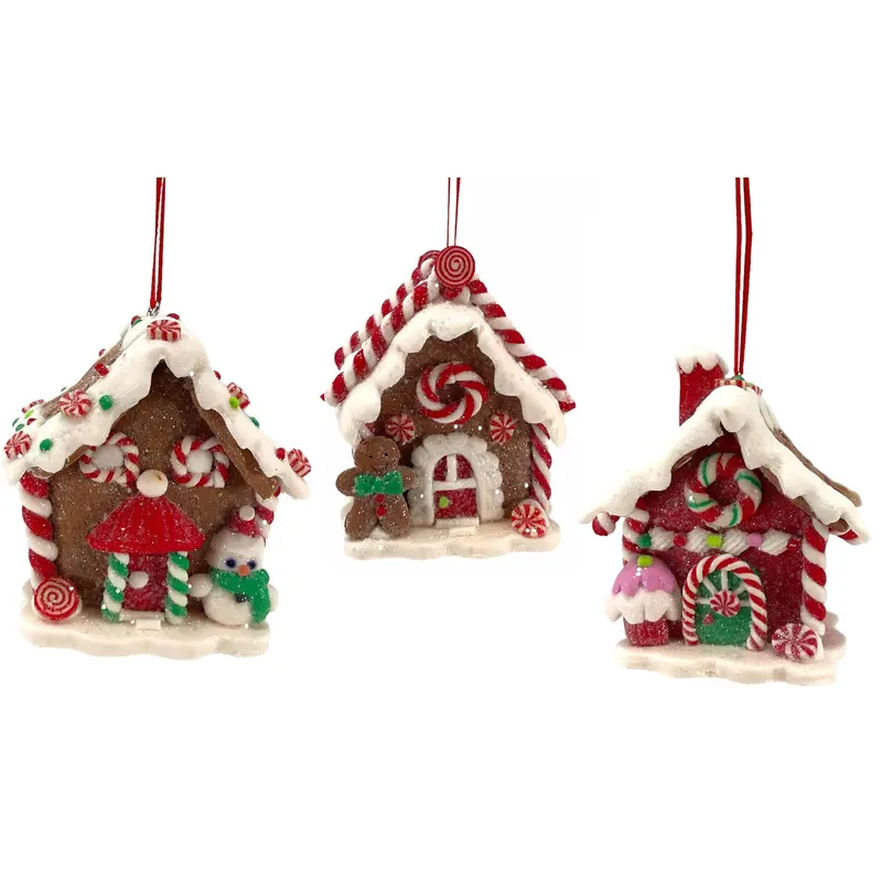 3" Claydough Holiday Gingerbread House Ornament
