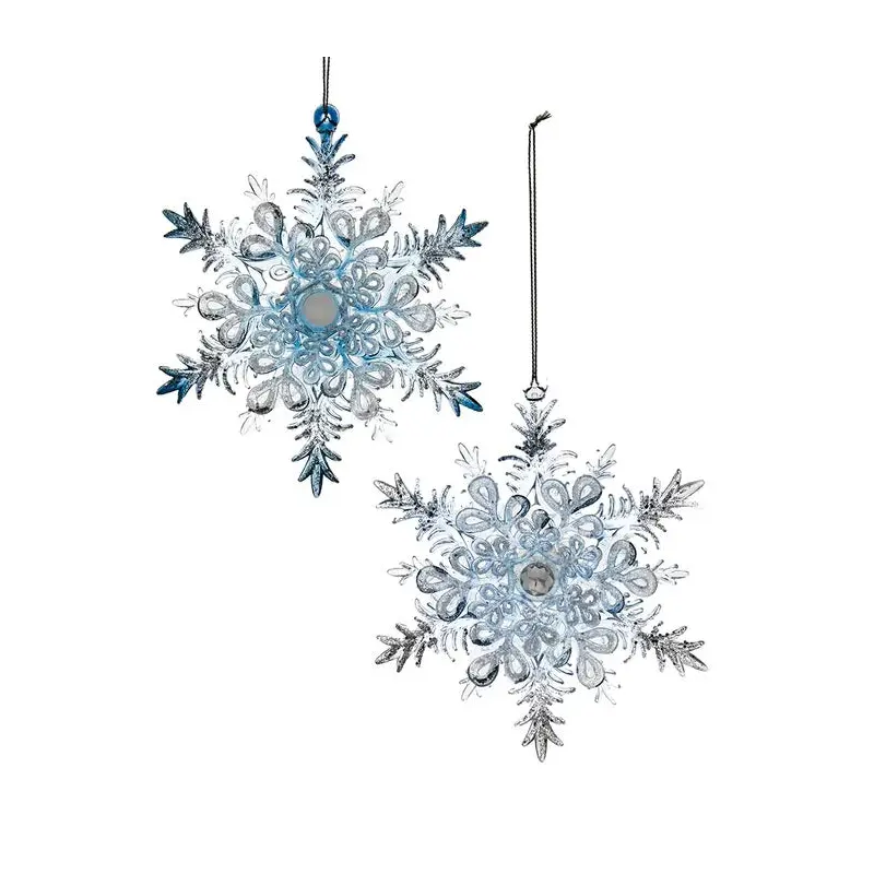 5.5" Blue and Clear Snowflake Ornament