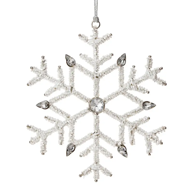 6.5" Jewel Beaded Snowflake Ornament