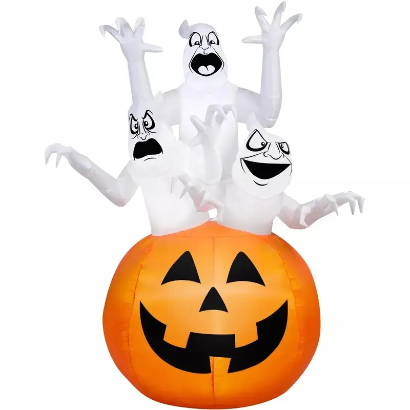 6' Airblown 3 Ghosts in a Pumpkin Inflatable Halloween Scene