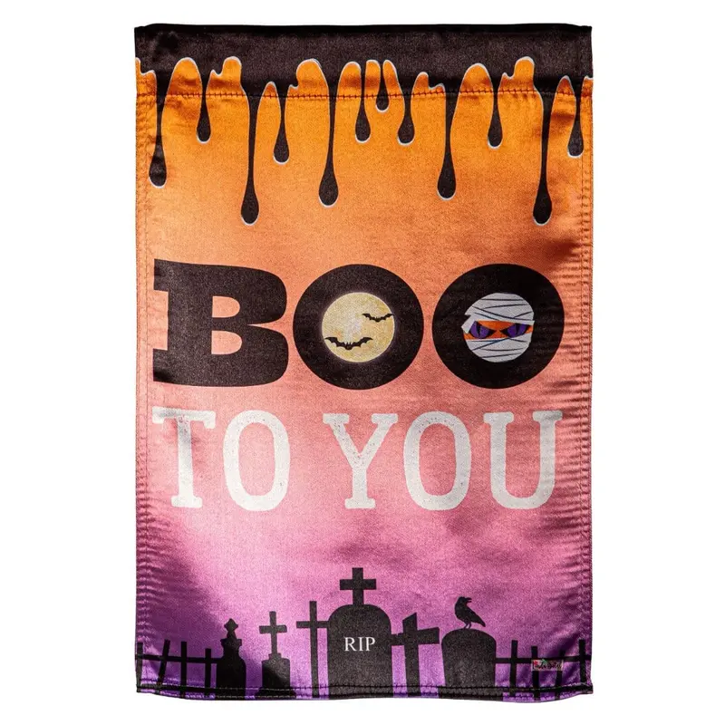 Boo To You Lustre Garden Flag