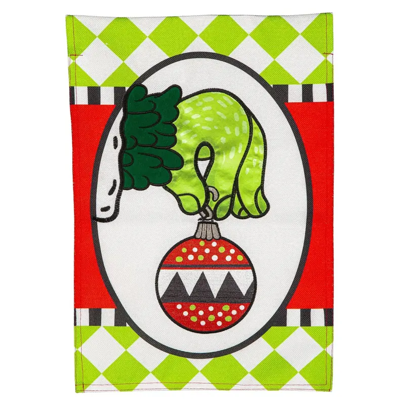 Christmas Monster Ornament Burlap Garden Flag