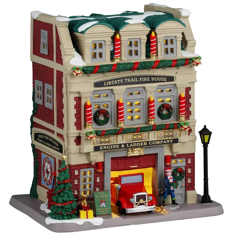 Lemax Caddington Village Lighted Building: Liberty Trail Fire House #45273