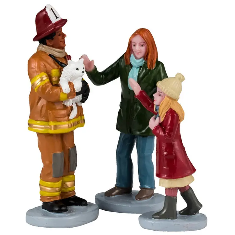 Lemax General Collectible Figurines: Fireman to the Rescue, Set of 3 #42325