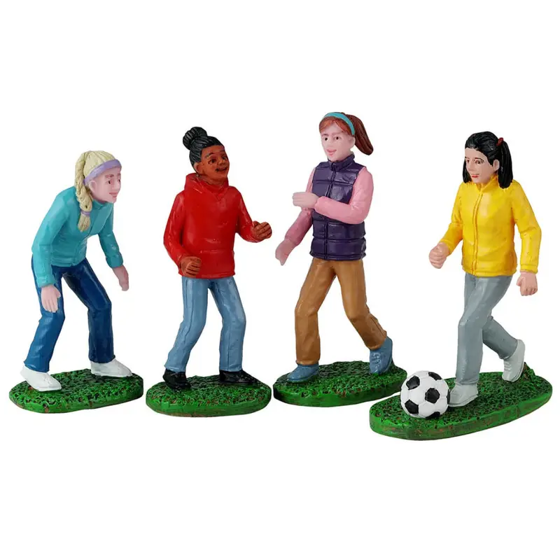 Lemax General Collectible Figurines: Girls Soccer Game, Set of 4 #42314