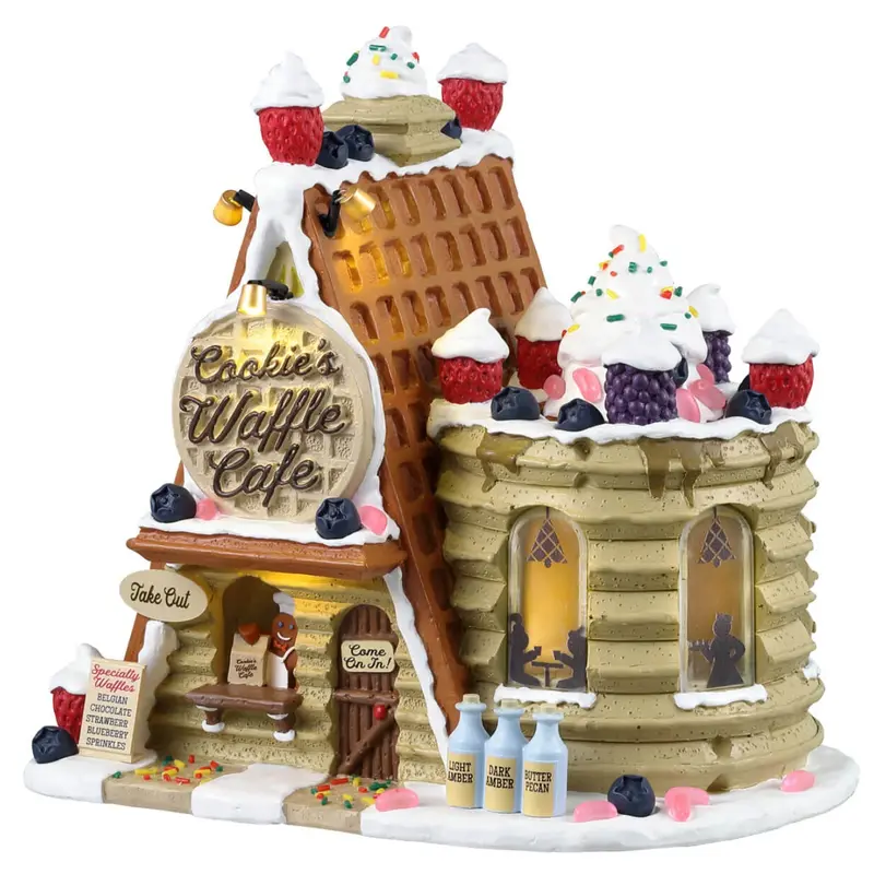 Lemax Sugar N Spice Lighted Building: Cookie's Waffle Caf #35094