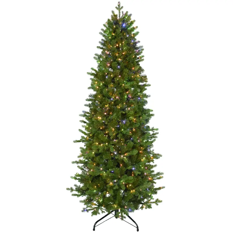 Narrow Noble Fir Artificial Christmas Tree with Starry LED Lights