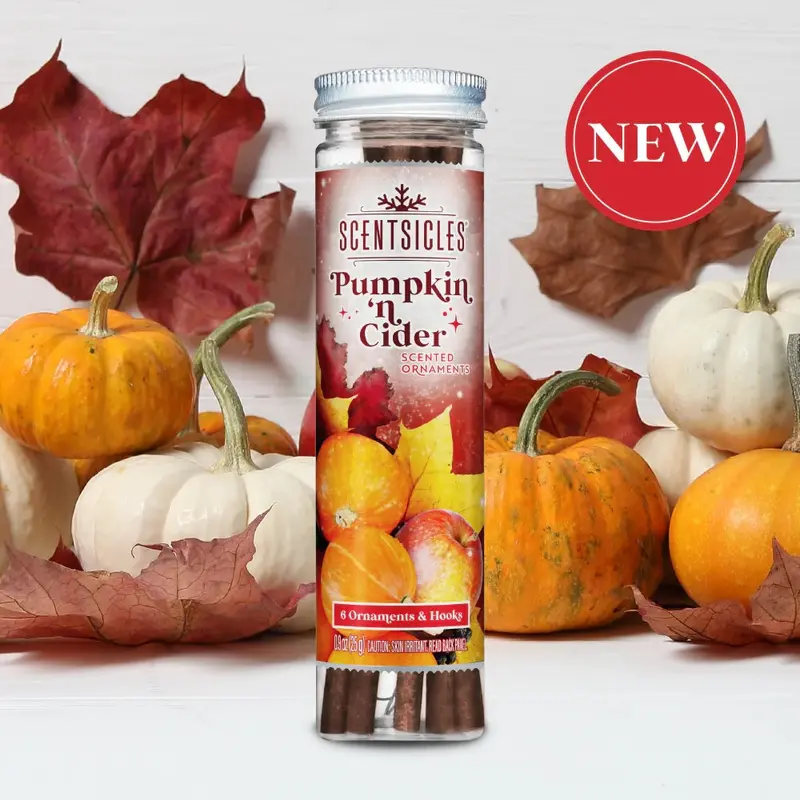 Set of 6 Pumpkin 'N Cider Scented Ornament Sticks from Scentsicles
