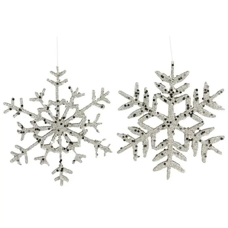10" Champagne Glitter Snowflake Ornament