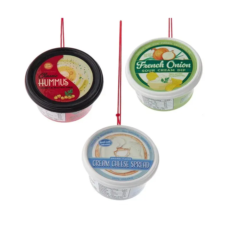 2.5" Dipping Sauce Ornament (Hummus/French Onion Dip/Cream Cheese)