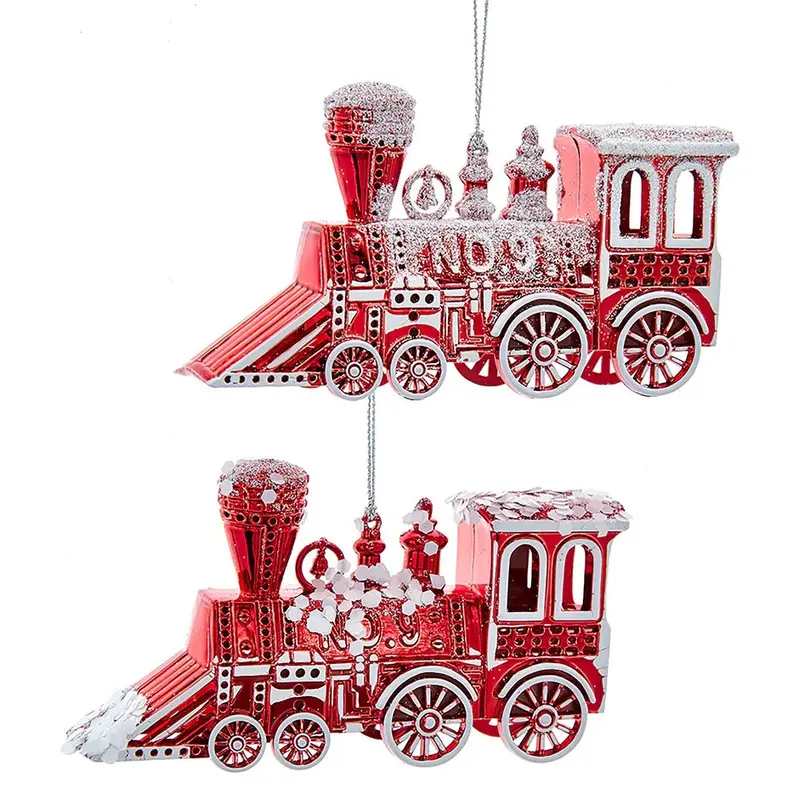 2.5" Red and White Locomotive Ornament