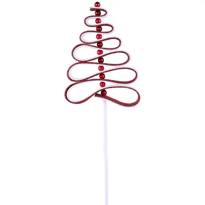 25" Red & White Ribbon Candy Pick Spray