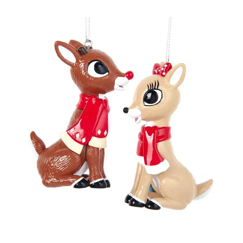 3" Rudolph the Red-Nosed Reindeer Character with Scarf Ornament