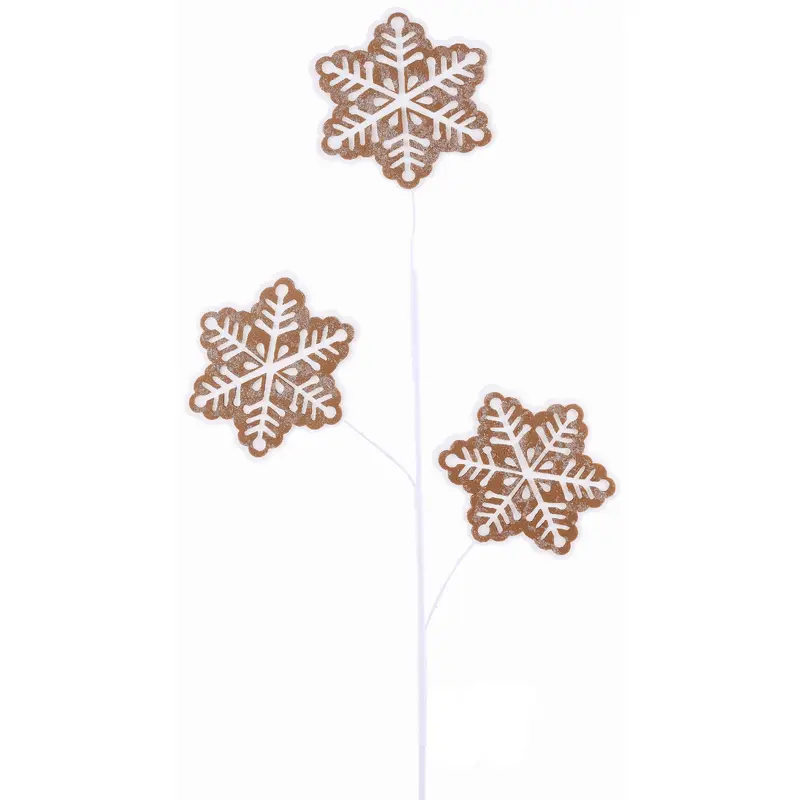 30" Gingerbread Snowflake Pick Spray