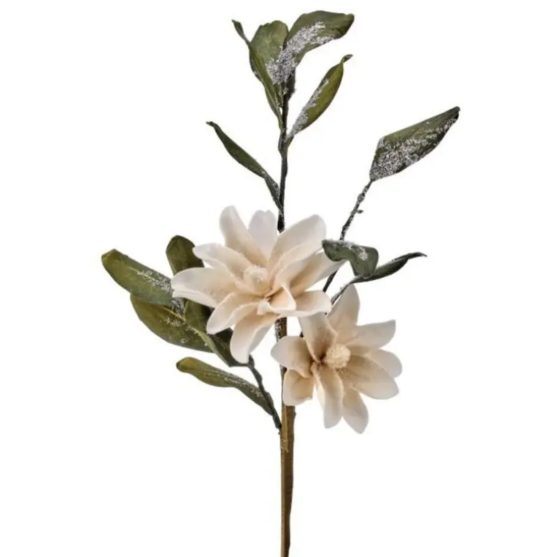 38" Snowy Cream Magnolia Floral Stem