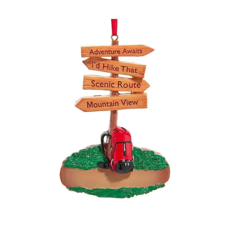 4.38" Hiking Sign Ornament for Personalization