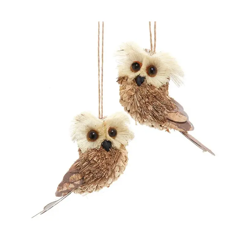4.5" Natural Owl Ornament
