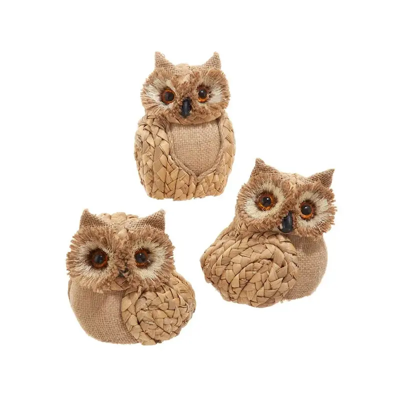 4.75" Brown Wicker Owl Ornament