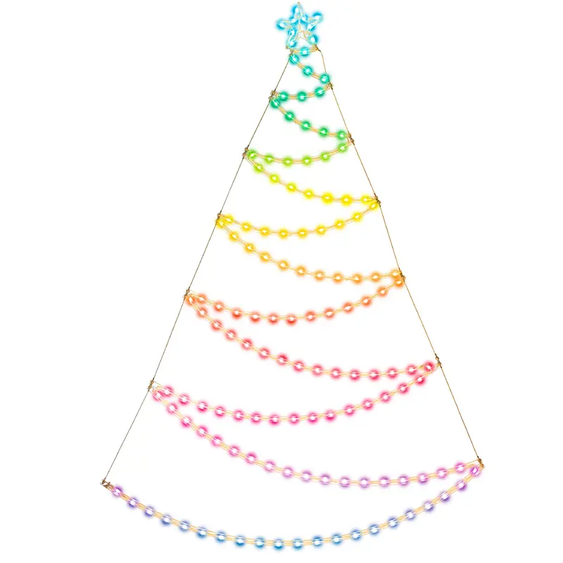 4.75' LED Programmable Smart Hanging Tree & Star Light Display - Remote & App Control