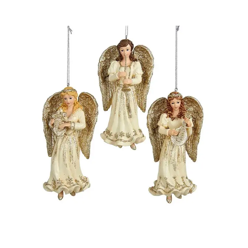 5.25" Platinum Angel Ornament