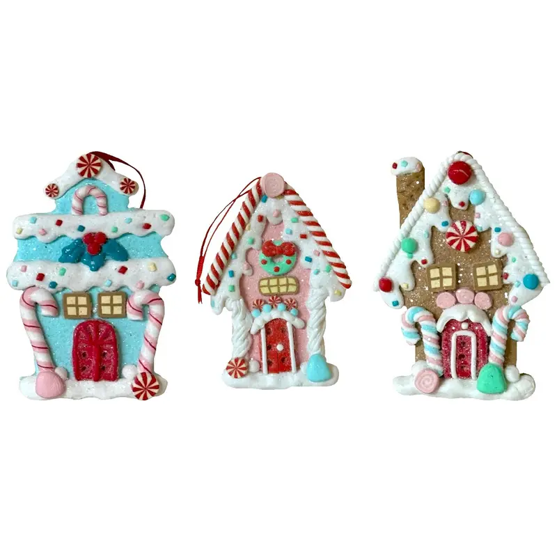 5" Frosted Gingerbread House Ornament