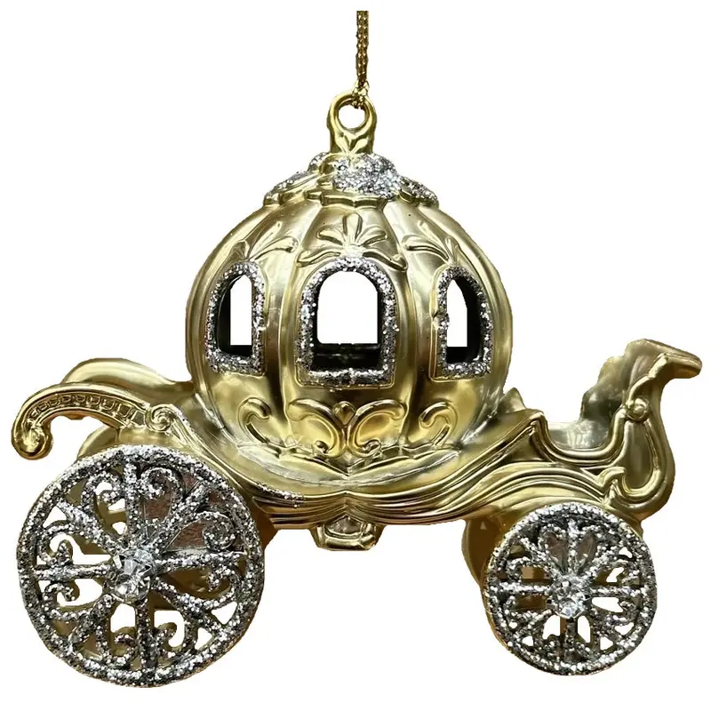 5" Metallic Gold Fairy Tale Carriage Ornament