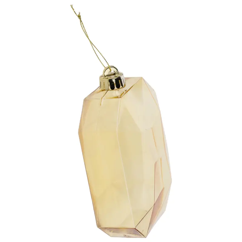 6.25" Gold Rectangle Gem Ornament