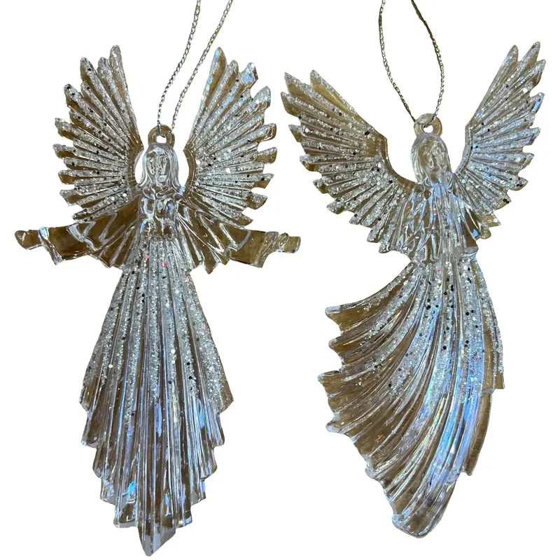 6" Glittered Angel Ornament