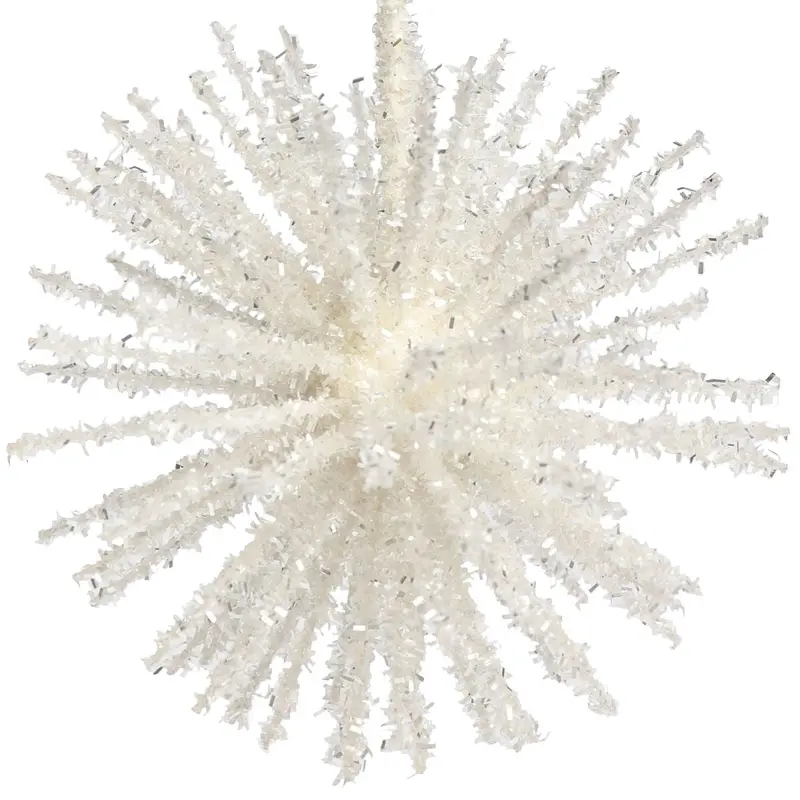 6" White Starburst Ornament