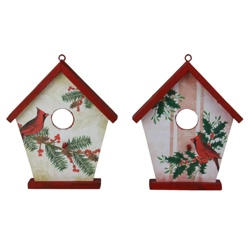 8" Cardinal Birdhouse Dcor