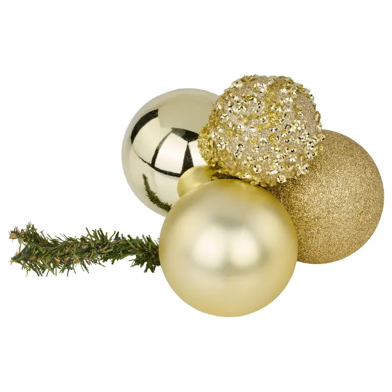 Light Gold Sequin Glitter Ball Cluster Decoration